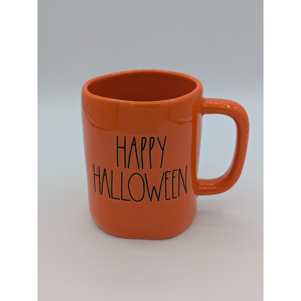 Rae Dunn Orange Happy Halloween Ceramic Seasonal Artisan Collection Coffee Mug